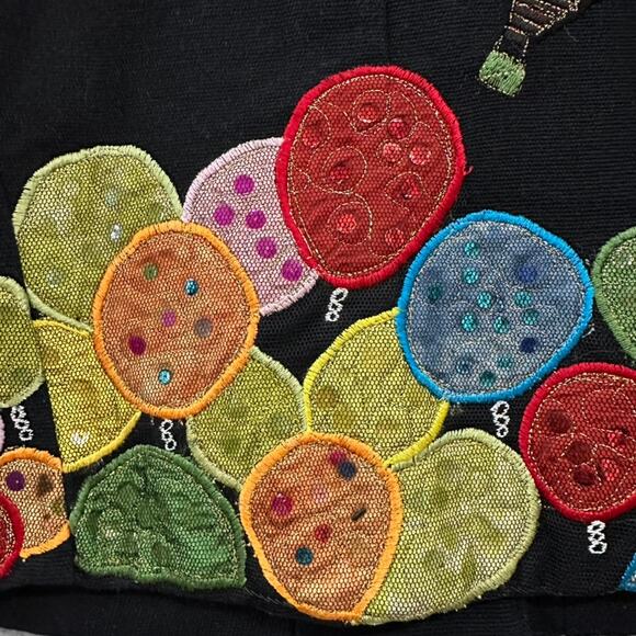 Vintage Anage Women's Small Jacket Hot Air Balloon Design Embroidered Sequins - Picture 13 of 13